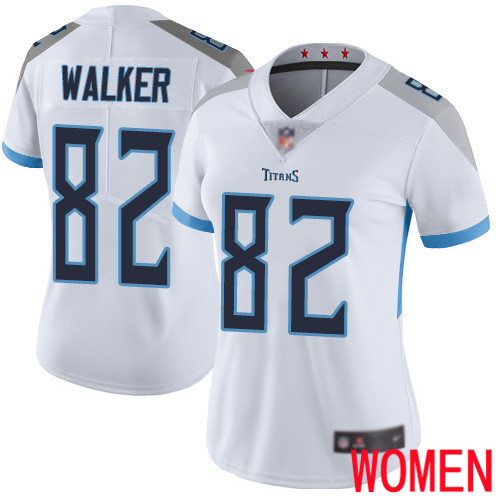 Tennessee Titans Limited White Women Delanie Walker Road Jersey NFL Football #82 Vapor Untouchable->women nfl jersey->Women Jersey